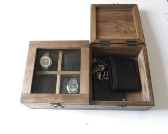 Watch Box Desk organizer personalized Rustic Men's Watch Box box storage.Watch Box watch case Wood Men Gift wood anniversary gift for men