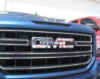 07-13 GMC Sierra Yukon Acadia WHITE Front Grill Emblem 07-13 GMC Sierra Yukon Acadia WHITE Front Grill Emblem