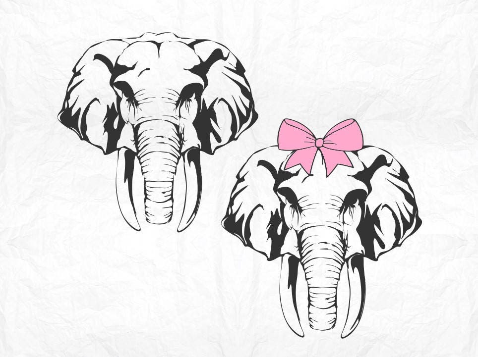 Download elephant head safari SVG Clipart Cut Files Silhouette Cameo