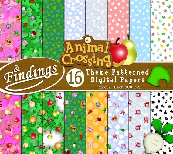 Instant Download Animal Crossing Themed Digital Paper Ready to