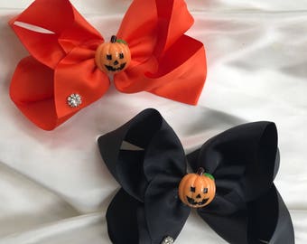 Halloween JoJo style bow clip, Siwa clip ,boutique bow 6", sparkle large bow,