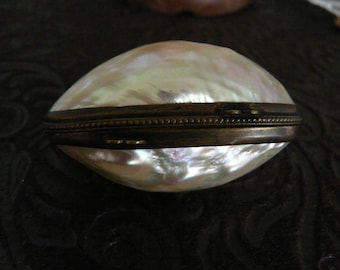 Victorian Brass MOP Thimble Holder 1800's