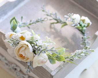 Sylvia Ranunculus Peony Silk Flower Crown and Hair Comb // Hair Vein // Wedding / Prom / Bridesmaids / Flower girl / Coachella