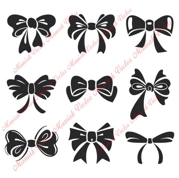 Instant Download Bows Svg Bows Silhouette Files Bows