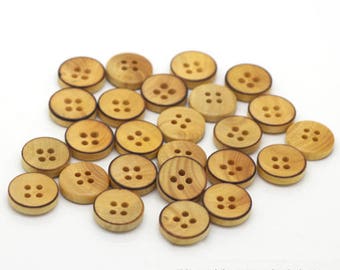 20 Wood Buttons 1 inch
