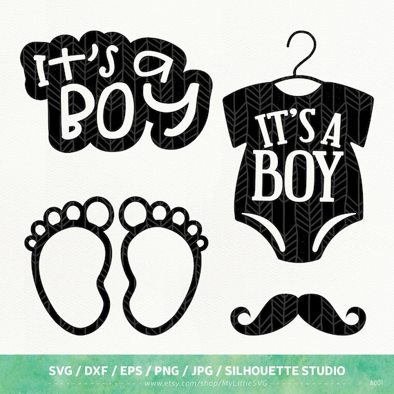 Download It's A Boy SVG Files Baby Boy dxf png eps Silhouette