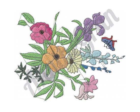 Floral Arrangement Machine Embroidery Design