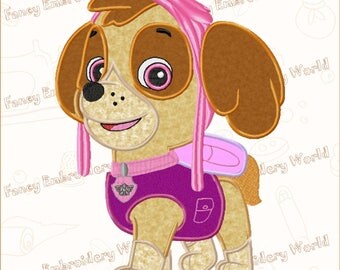 BOGO FREE! PAW Patrol Skye applique embroidery design, machine embroidery, embroidery designs. Instant download, 5 sizes, 8 formats #2030-4