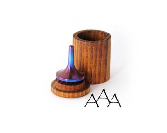 Ti Spinning Top Titaniun Flame finished EDC Precision top Pocket Top Spin Top fidget top Fidget Toy for relaxing Metal Spinning Top