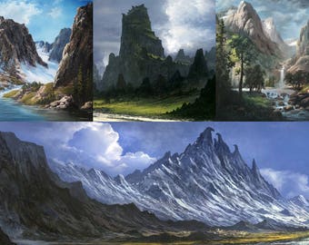x10 Full Art Mountains - Magic The Gathering Altered-Artwork Cards