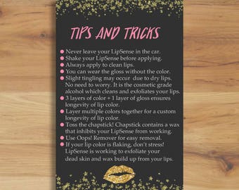 SALE 50% Tips and Tricks | SeneGence | Lipsense Custom | Lipsense Distributor Card | Senegence International | INSTANT DOWNLOAD