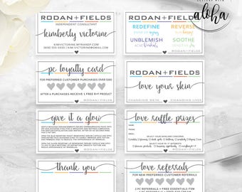 Rodan and Fields Business Card Personalized Digital Files Bundle | Square Heart