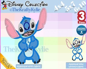 Disney Lilo STITCH APPLIQUE DESIGNS - 3 Sizes 4x4, 5x7, 6x10
