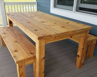 Outdoor Cedar Picnic Table Set