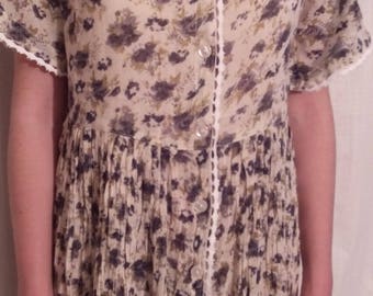 Multicolored printed cotton voile dress