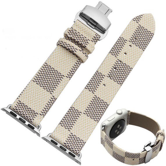 LV White Watch Strap Apple Watch Band