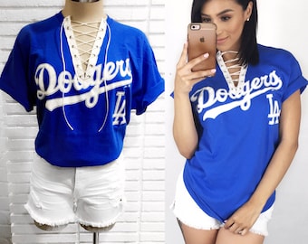 Los Angeles Dodgers Lace Up Tee Shirt