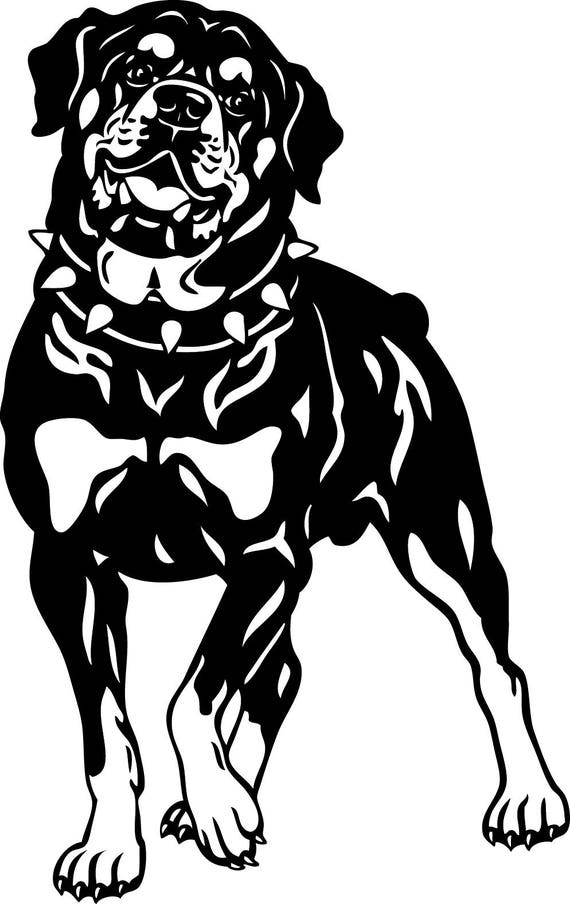 Rottweiler in SVG / Eps / Dxf / Jpg files INSTANT DOWNLOAD