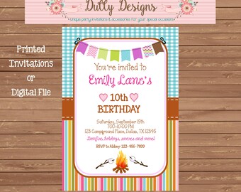 Bonfire Birthday Invitation, Bonfire Birthday Invite, Bonfire Invitation, Bonfire Invite, Bonfire Birthday Invitation, Bonfire Birthday