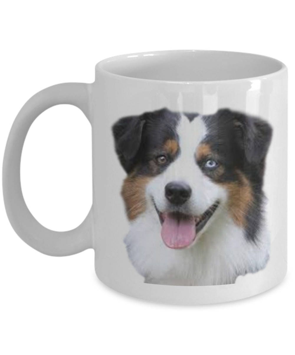 Miniature Australian Shepherd Coffee Mug Printed with Mornings
