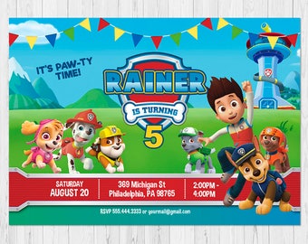 PAW PATROL Invitation Boy, Paw Patrol Birthday Invitation, Birthday Invite, Paw Patrol Party Invitation, FREE Paw Patrol Thank You Card, vB
