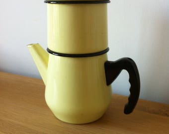 Vintage 50s enamel coffee pot