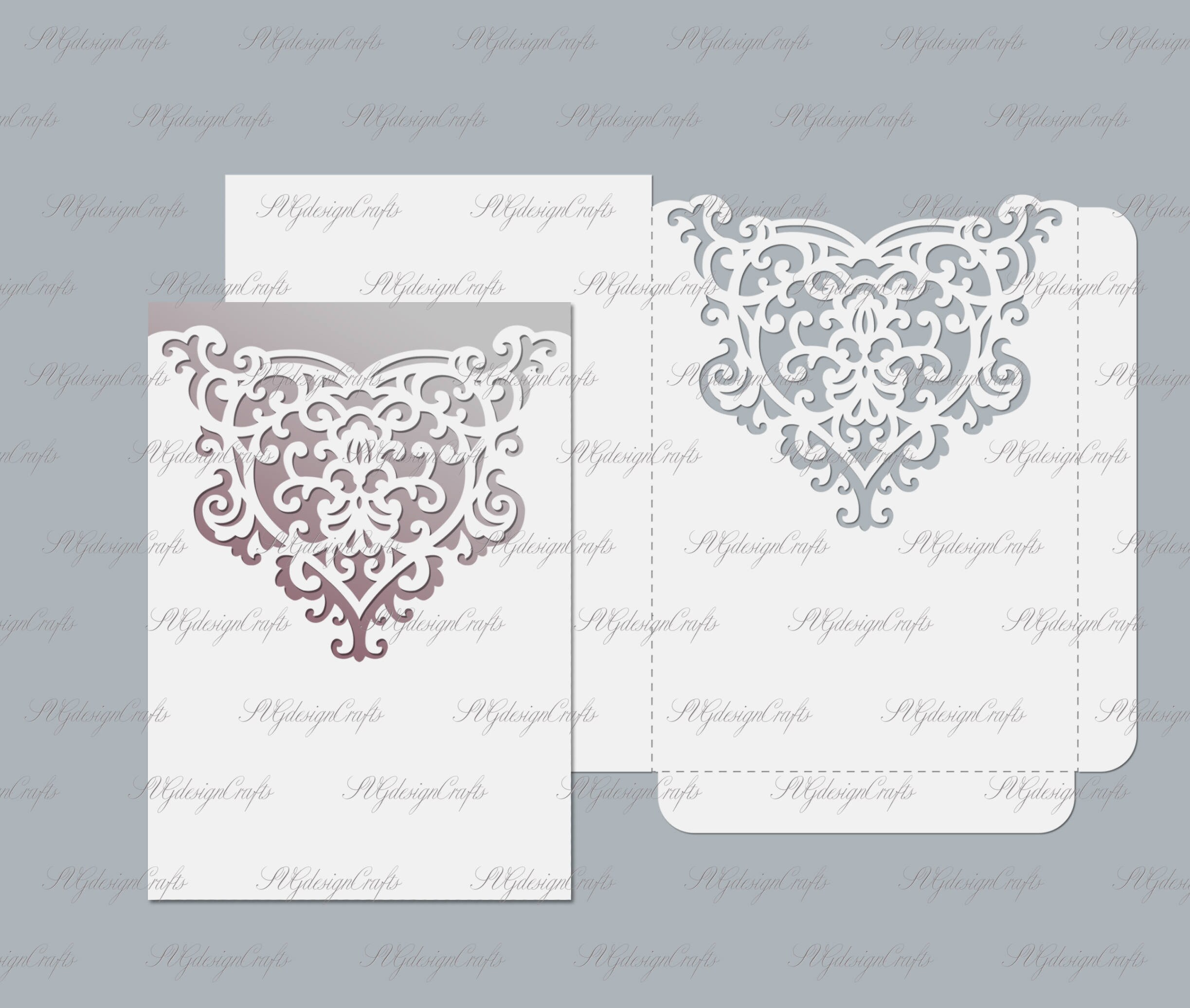Wedding invitation envelope pocket svg dxf ai cdr eps