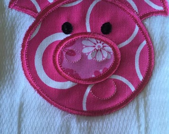 Pink Pig Burp Cloth