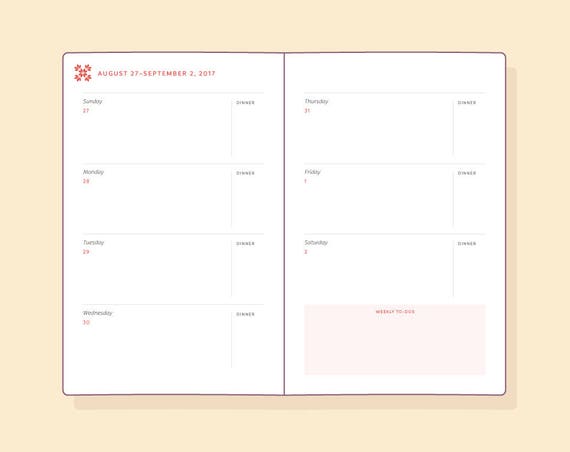 september menu calendar template