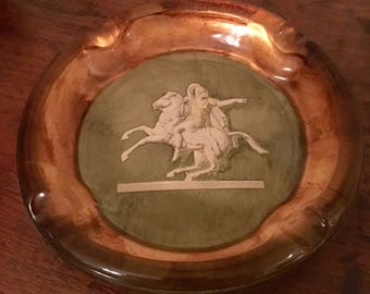 Vintage Mid-Century Sungott Art Studios New York Decoupage Style No 287 Large Ashtray