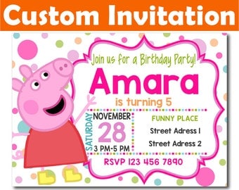 SALE -50%: Personalized Peppa Pig Invitation, Peppa Pig Birthday Invitation, Peppa Pig invitation, Peppa Digital Invitation, Peppa invite