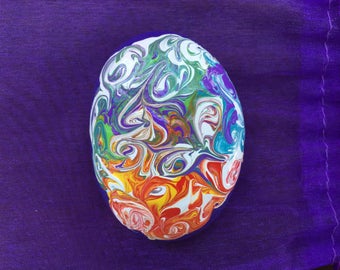 Hand Painted Rock, Meditation Stone, Chakra Colors, Rainbow Colors, Energy Art, One of a Kind