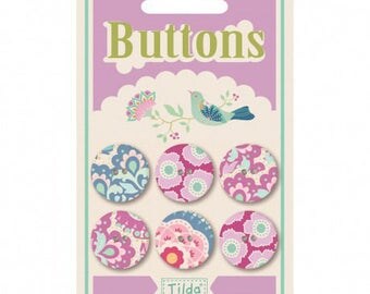 Button, TILDA, 6, 20mm, harvest, flowers card