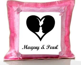 Cushion Pink sweetheart personalized with name