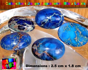 Cabochon blue Lapis dark 2.5 Aquaterra Jasper oval make flat cm x 1.8 cm