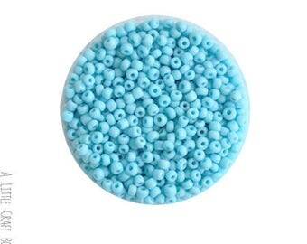 20g seed beads 3mm - opaque blue