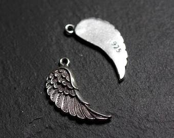 1pc - Silver 925 24mm - 4558550086587 wing pendant charm