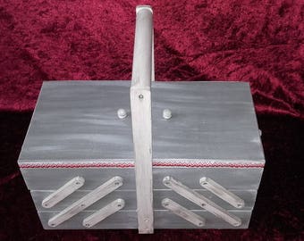 Shabby sewing box 5 compartments