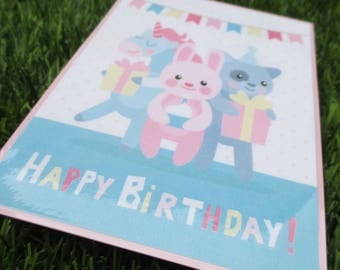 Blue and pink child's birthday card
