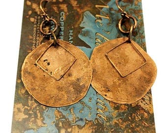 Handcrafted Hammered Copper Earrings