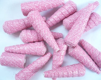 Lot De Perles En Papier Mâché Peintes à La Main - Diamètres 1 Et 2 Cm, Couleur Bleue