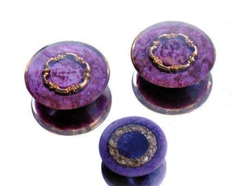 Gold inlaid patterns effect transparent plastic buttons