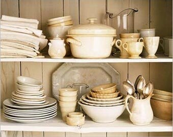 POSTER wall DECO * dishes VINTAGE * 30 cm x 24 cm