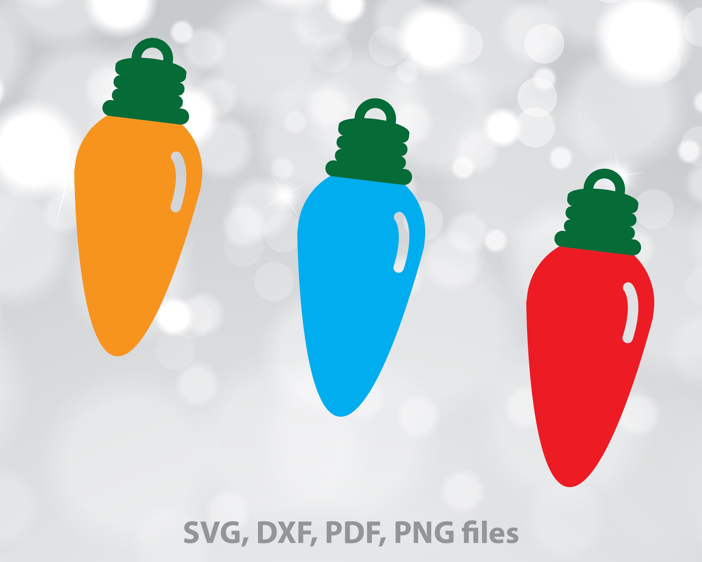 Download Light bulb SVG file Christmas lights dxf Lights Cut file