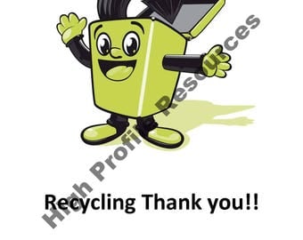 Recycling Label for Trash Can At Parties