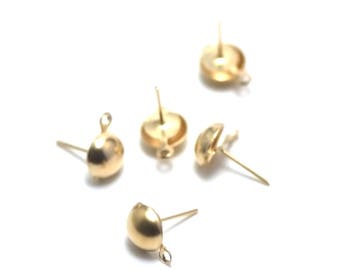 20 Stud Earrings 14 x 8 mm, Golden, dangle earring