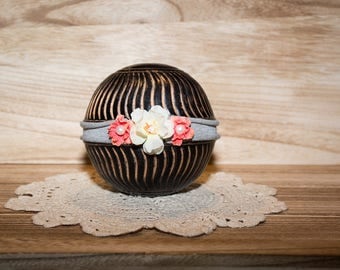 Newborn Floral Jersey Knit Headband Photography Prop