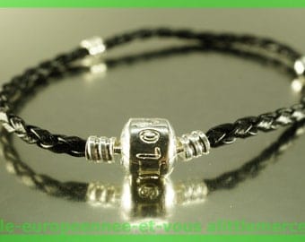 love for leather N100 European Bead Bracelet 20cm charms