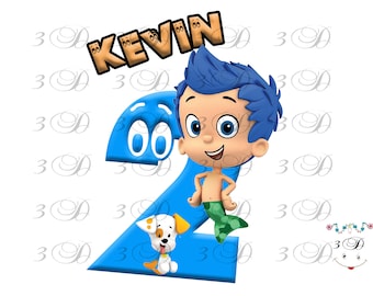 Bubble Guppies Iron On Transfer Design. Bubble Guppies Birthday Shirt Iron On Transfer. DIY Birthday Shirt Transfer. Digital File Only
