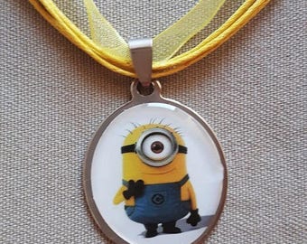 Organza and Minions oval Locket necklace
